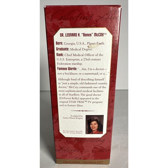 Hallmark Keepsake STAR TREK Dr. Leonard Bones McCoy 1997 Ornament - Picture 2 of 6